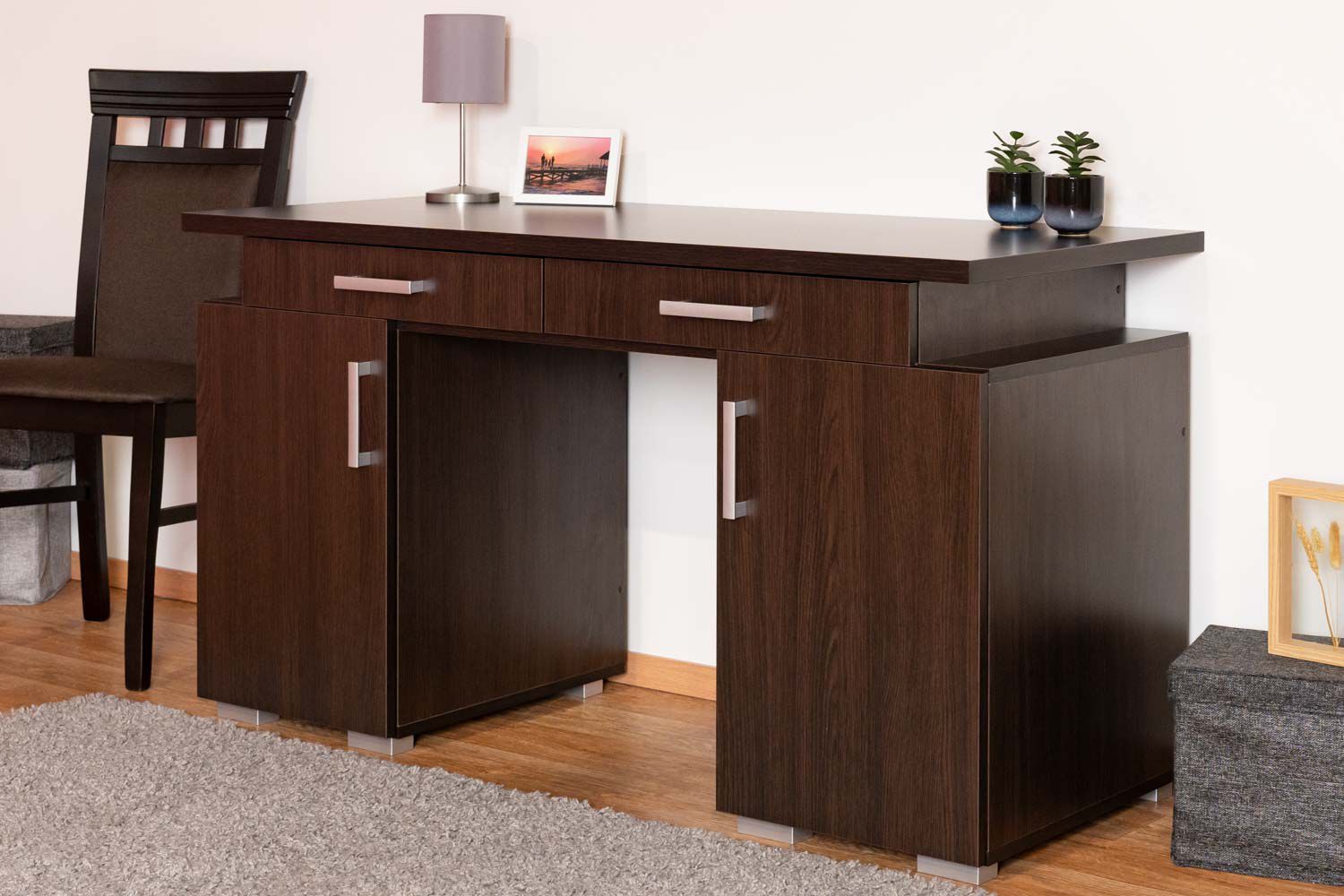 Desk Rosario 41, color: wenge - 76 x 138 x 60 cm (H x W x D)