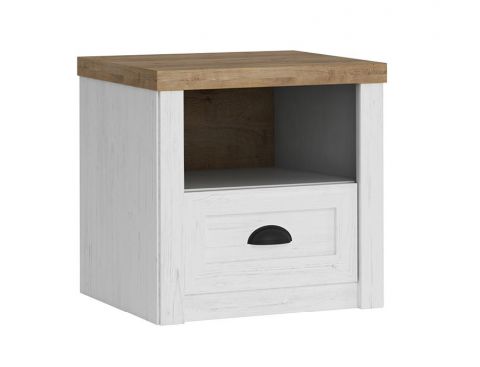 Bedside cabinet Segnas 17, color: pine white / oak brown - 45 x 51 x 43 cm (H x W x D)