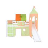 1-piece tunnel for loft and bunk beds - Color:Green/Orange