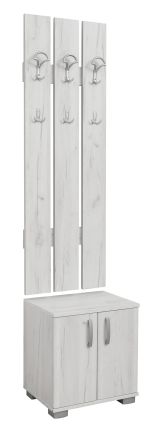 Wardrobe Camprodon 02, Colour: Oak White - 209 x 50 x 37 cm (h x w x d)