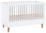 Baby bed / Kid bed Syrina 02, Colour: White / Grey - Lying area: 70 x 140 cm (W x L)