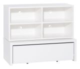 Children's room - TV base cabinet Marincho 51, 2-part, Colour: White - Measurements: 107 x 107 x 53 cm (H x W x D)