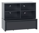 Children's room - TV base cabinet Marincho 53, 2-part, Colour: Black - Measurements: 107 x 107 x 53 cm (H x W x D)