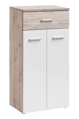 Wardrobe chest of drawers Sviland 17, color: oak Wellington / white - Dimensions: 114 x 60 x 35 cm (H x W x D), with three compartments