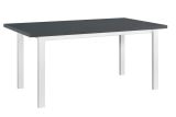 Large dining table NANI in white/graphite, table top height 32 mm, dimensions 90 x 160/200 (W x D), scratch-resistant laminated surface, high-quality finish