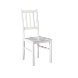 Elista dining chair in classic style, solid beech wood in white look, durable and robust material, resilient, seat height of 45 cm