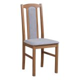 Madohn chair made of durable beech wood in light walnut, partially upholstered backrest, upholstered seat in gray made of T-25 foam for high comfort