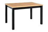 BAIBA dining room table in black/oak, dimensions 80 x 120/150 cm (W x D), table top height 32 mm, robust wooden legs, beech wood frame, high strength