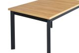 DAINIS dining room table in black/oak, dimensions 80 x 120/150 cm (W x D), table top height 32 mm, scratch-resistant laminate top, high strength