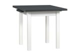 Extendable dining room table DEIMONDS in white/graphite, dimensions 80 x 80/110 cm (W x D), table top height 32 mm, space-saving, scratch-resistant laminate