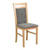 Smilten dining chair, comfortably upholstered, fabric cover in gray, seat height 47 cm, upholstery made of T-25 foam, solid beech wood, hard-wearing fabric