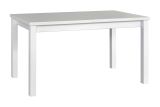 White SMEITA dining room table, easy to combine, simple design, dimensions 80 x 140/180 (H x D), table top height 32 mm, sturdy wooden legs