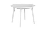 White dining room table ANDRA, round, easy to combine, simple design, dimensions Ø 100, table top height 32 mm, stable wooden legs, high strength