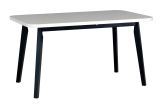 DUJA dining table in modern design, white/black, dimensions 80 x 140/180 cm (W x D), table top height of 32 mm, veneered surface, easy to combine