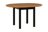 GAIDIS round dining table in black/oak, extendable, space-saving, dimensions Ø 100/130 (W x D), table top height 32 mm, table top veneered, high-quality