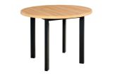 Round dining room table LEVA in black/oak stained, dimensions Ø 100, laminated table top, stable wooden legs, easy to combine, space-saving