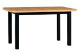 TAISIA dining table in black/oak, dimensions 80 x 140/180 cm (W x D), laminated table top, wooden legs, easy to combine, table top height of 32 mm