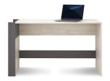 Simple desk Schilde 10, color: oak white / white / anthracite - dimensions: 76 x 130 x 55 cm (H x W x D)