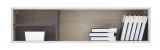 Wall shelf with three compartments Shields 14, color: oak white / white / anthracite - dimensions: 30 x 120 x 25 cm (H x W x D)