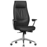 Office chair XXL Apolo 22, color: black / chrome, with wide & high backrest