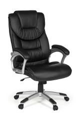 Executive chair Apolo 42, color: black / aluminum look, ideal for tall people