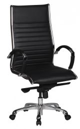 Desk chair XXL Apolo 43, color: black / chrome, with super comfortable shaped upholstery