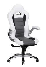 Gaming chair / office chair Apolo 49, color: white / black / grey, with 5-point multi-block rocking mechanism