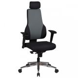 Office swivel chair with tilting headrest Apolo 57, color: black / grey, backrest height adjustable in 5 steps