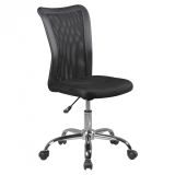 Children's and youth swivel chair Apolo 74, color: black / chrome, ergonomically shaped backrest