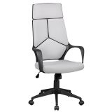 Office chair with air vents Apolo 81, color: light grey / black, removable headrest