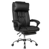 Comfortable desk chair Apolo 106, color: black, with extendable footrest