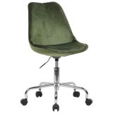 Design swivel chair Apolo 112, color: green / chrome, velvet cover