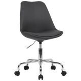 Shell chair with castors Apolo 113, color: black / chrome, with soft & comfortable cover