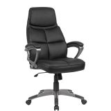 Durable office swivel chair Apolo 115, color: black / chrome, with ergonomically shaped backrest