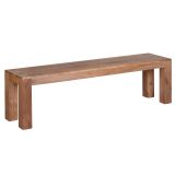 Solid bench made of acacia solid wood, color: acacia - Dimensions: 45 x 160 x 35 cm (H x W x D), with beautiful natural wood grain