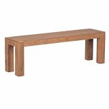 Dining room bench made of solid acacia wood, color: acacia - Dimensions: 45 x 140 x 35 cm (H x W x D), made by hand