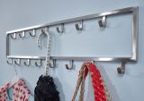 Wall coat rack, color: silver - Dimensions: 20 x 80 x 4 cm (H x W x D)