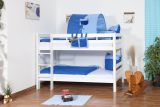 Felix bunk bed incl. rollaway frame - Material: solid beech, color: white lacquered, divisible