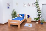 Children's bed / youth bed "Easy Premium Line" K2, solid beech wood natural - Dimensions: 90 x 190 cm