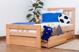 Children's bed / youth bed "Easy Premium Line" K8 incl. 2 drawers and 1 cover panel, 90 x 200 cm solid natural beech wood