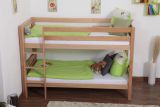Bunk bed / play bed Moritz solid beech wood natural, incl. rolling frame - 90 x 200 cm, divisible
