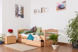 Single bed / functional bed "Easy Premium Line" K1/n/s incl. 2 drawers and 2 cover panels, 90 x 200 cm solid beech wood natural