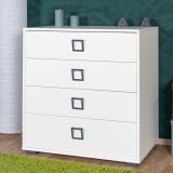 Children's room - Benjamin 06 chest of drawers, color: White - Dimensions: 89 x 84 x 56 cm (H x W x D)