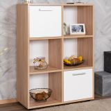 Shelf Palpala 03, color: oak Sonoma / white - 110 x 80 x 35 cm (H x W x D)