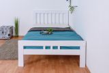 Youth bed "Easy Premium Line" K8, 120 x 200 cm solid beech wood, white lacquered