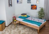 Wooden Nature 04 youth bed, oiled solid beech heartwood - Lying surface 120 x 200 cm (W x L) 