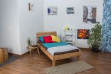 Wooden Nature 02 youth bed, solid oiled beech heartwood - lying surface 100 x 200 cm (W x L) 