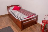 Children's bed / youth bed "Easy Premium Line" K1/2n incl. 2 drawers and 2 cover panels, 90 x 200 cm solid beech wood cherry-colored