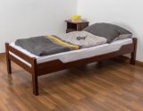 Children's bed / youth bed "Easy Premium Line" K1/1n, solid beech wood dark brown - Dimensions: 90 x 190 cm