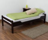 Children's bed / youth bed "Easy Premium Line" K1/1n, solid beech wood chocolate brown - Dimensions: 90 x 200 cm